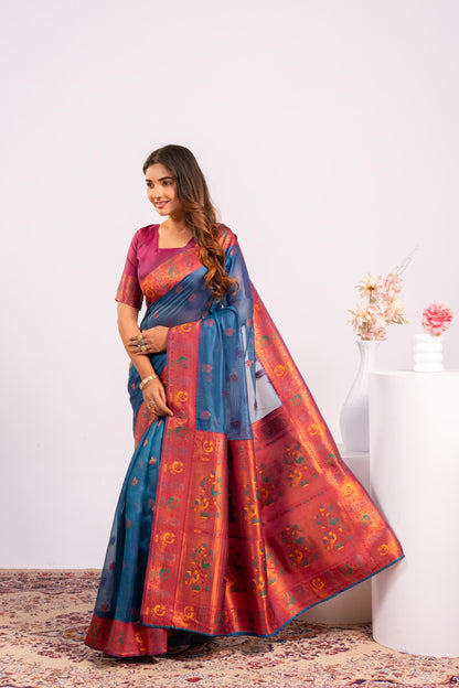 Classic Banarasi Paithani with Traditional Zari - RAMA