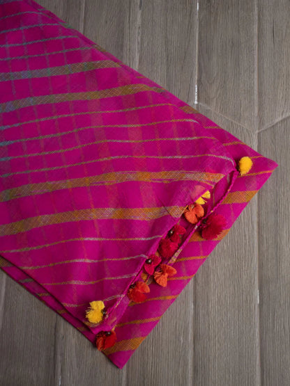 Trendy kota Checks Lightweight Saree-PINK