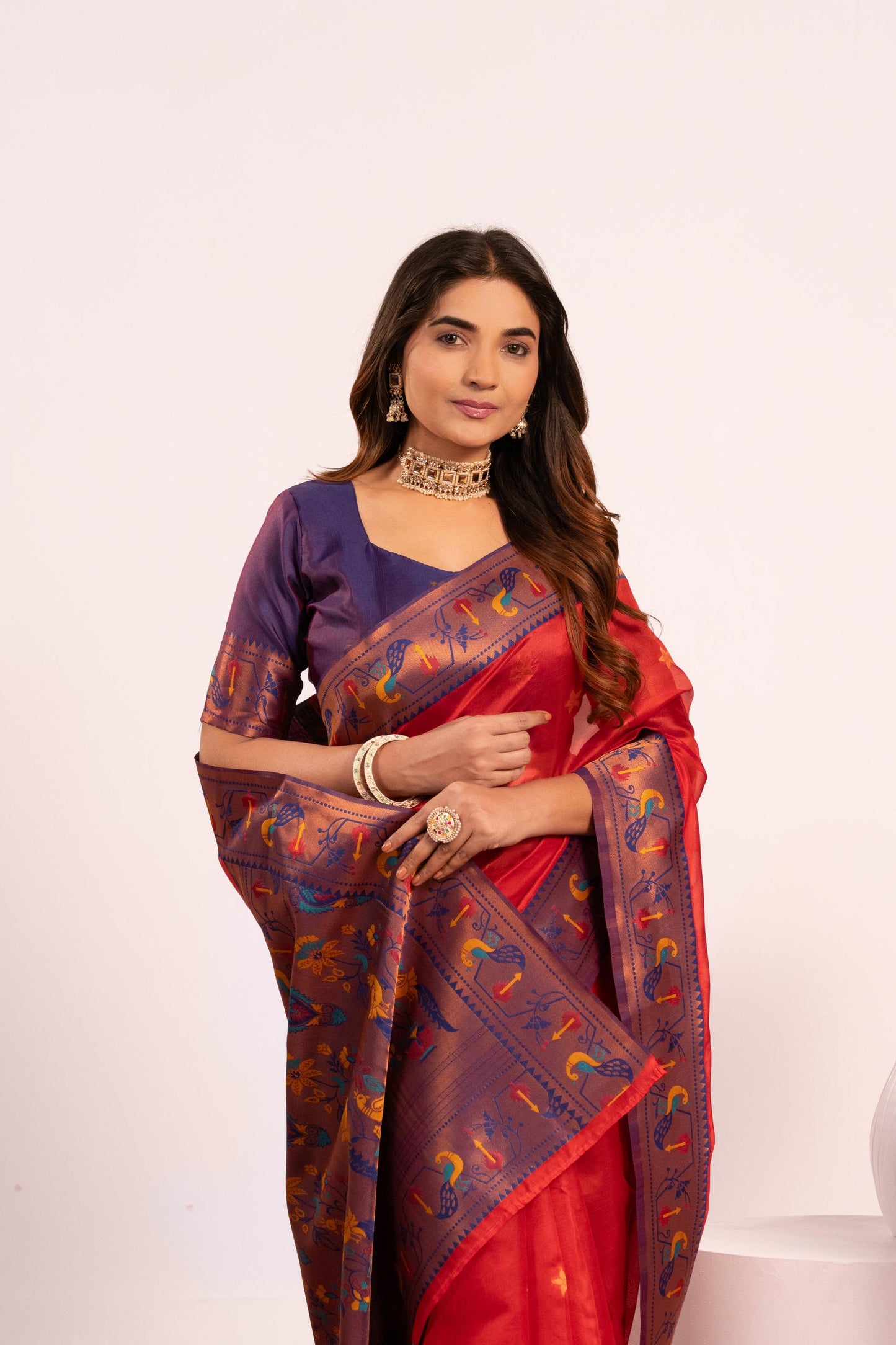 Pure Banarasi Paithani Silk Saree - RED