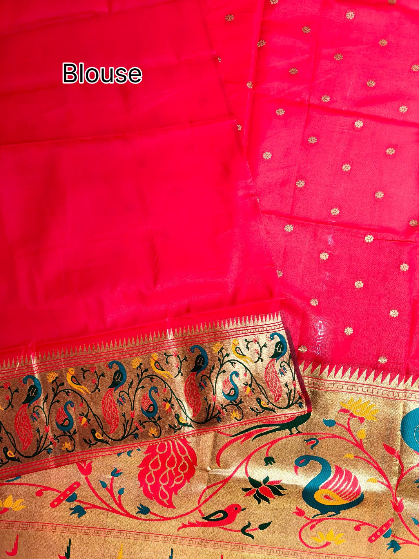Premium Teal  Silk Saree with Peacock & Bird Woven Pallu- RED