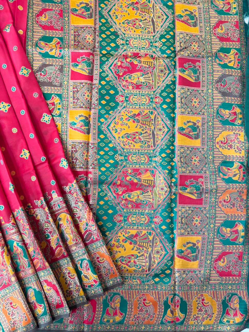 SOFT BANARASI PASHMINA  SAREE -  RED