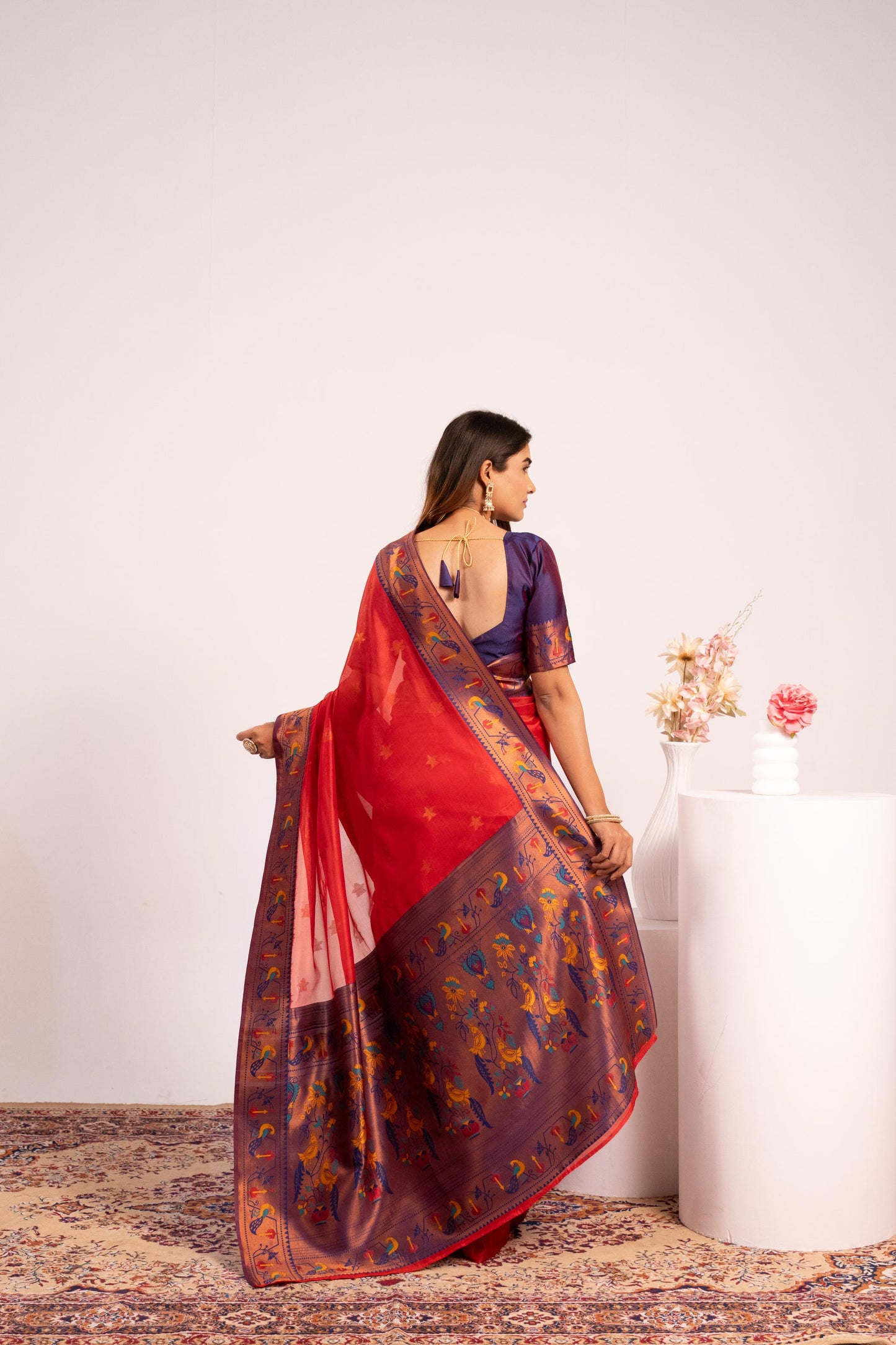 Pure Banarasi Paithani Silk Saree - RED