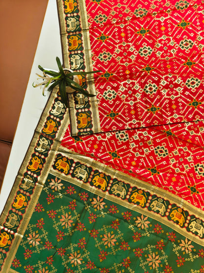 SOFT BANARASI PATOLA SAREE -  RED