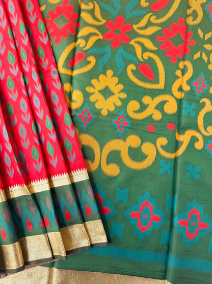 POCHAMPALLY IKKAT SILK SAREE - RED