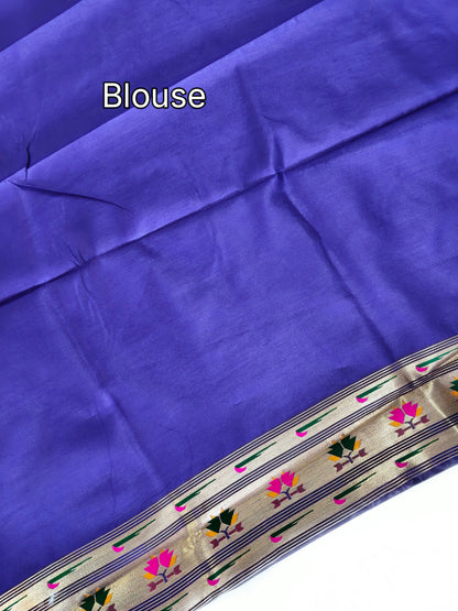 Banarasi Paithani Saree Design with Traditional Kalpavalli Pattern-ROYAL BLUE