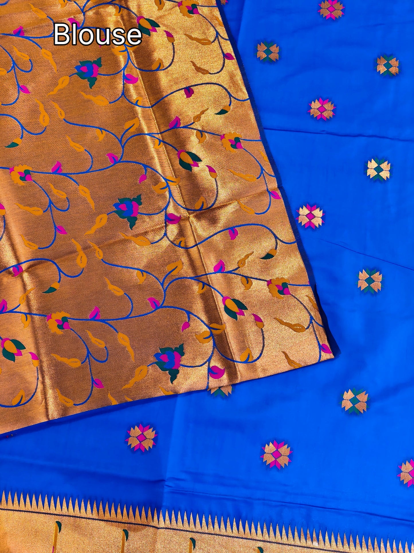 Banarasi Paithani With Bird & Floral Pallu - ROYAL BLUE