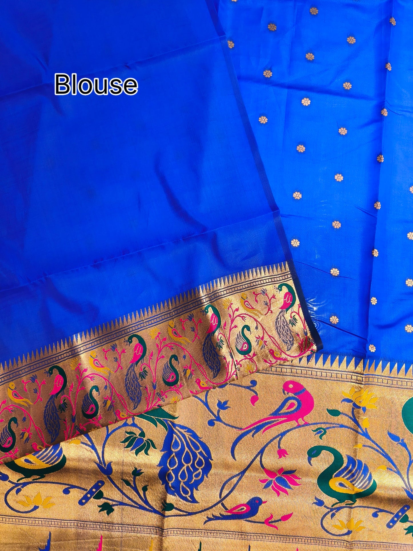Premium Teal  Silk Saree with Peacock & Bird Woven Pallu- ROYAL BLUE