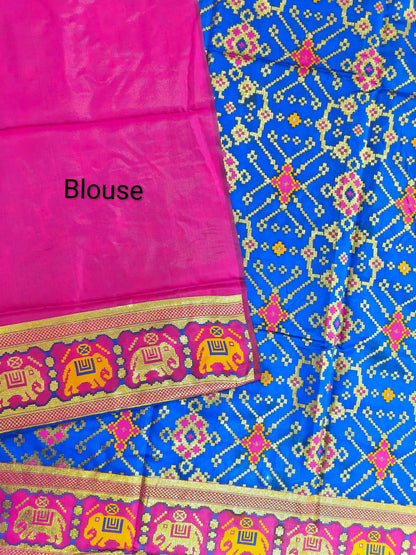 SOFT BANARASI PATOLA SAREE -  ROYAL BLUE