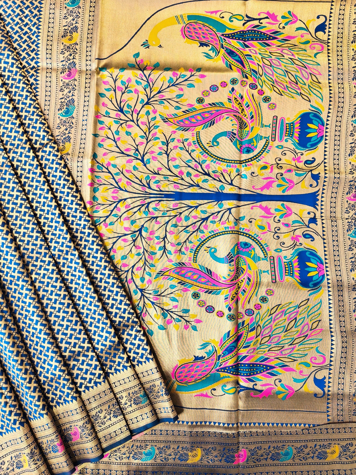 BANARASI PAITHANI 102 - NAVY BLUE