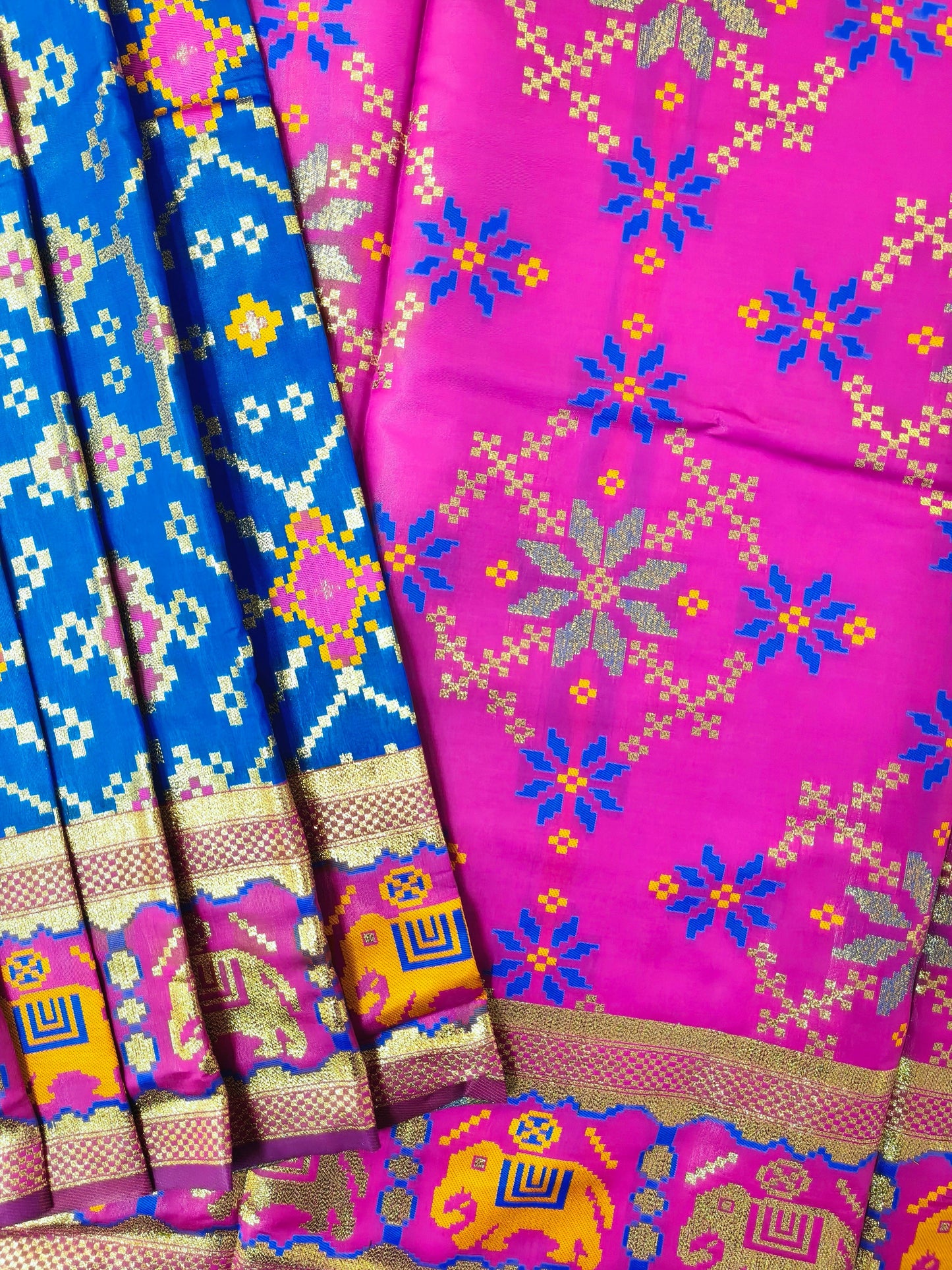 SOFT BANARASI PATOLA SAREE -  ROYAL BLUE