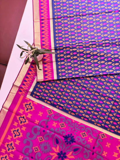 POCHAMPALLY IKKAT SILK SAREE - ROYAL BLUE