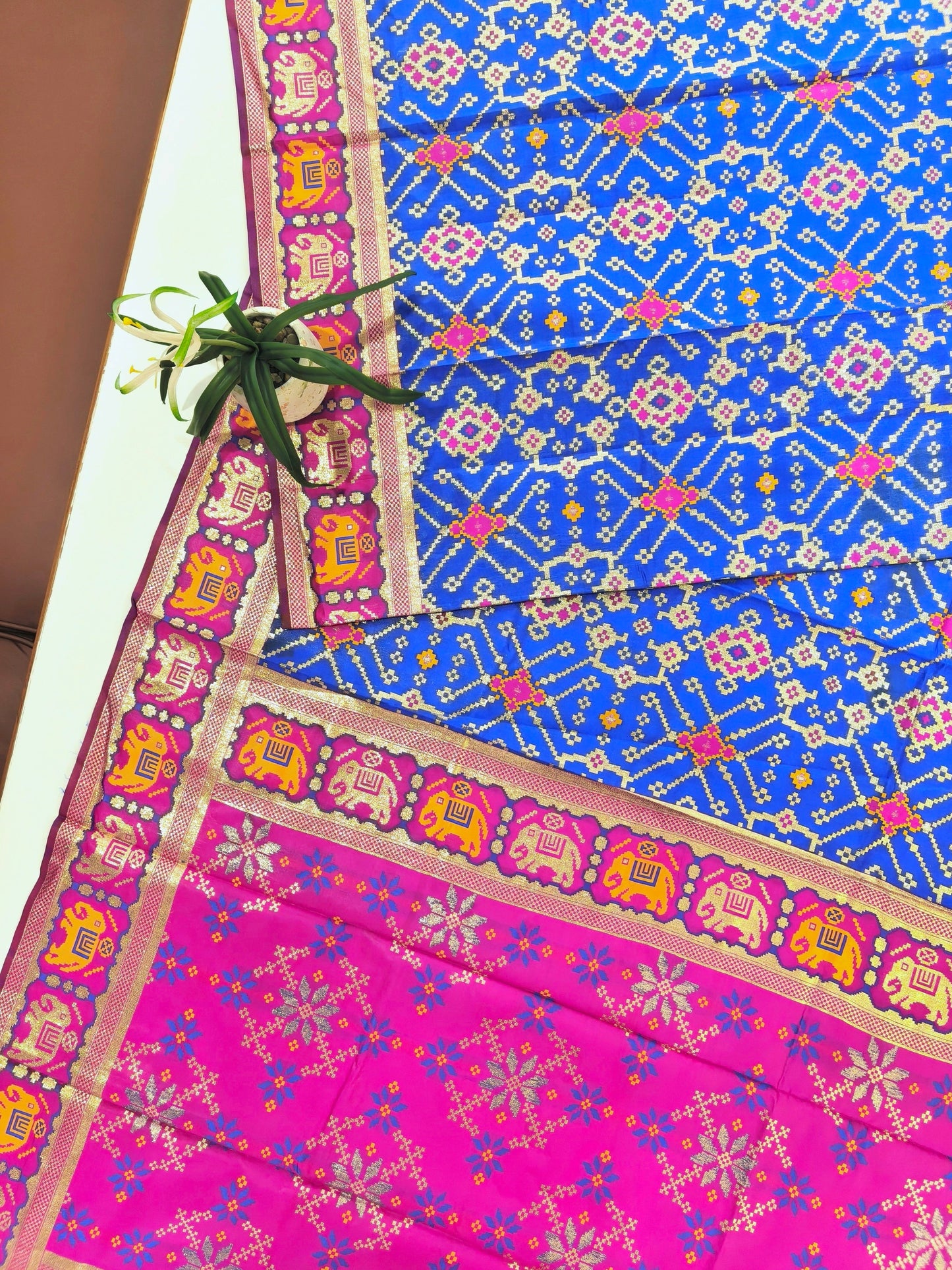 SOFT BANARASI PATOLA SAREE -  ROYAL BLUE