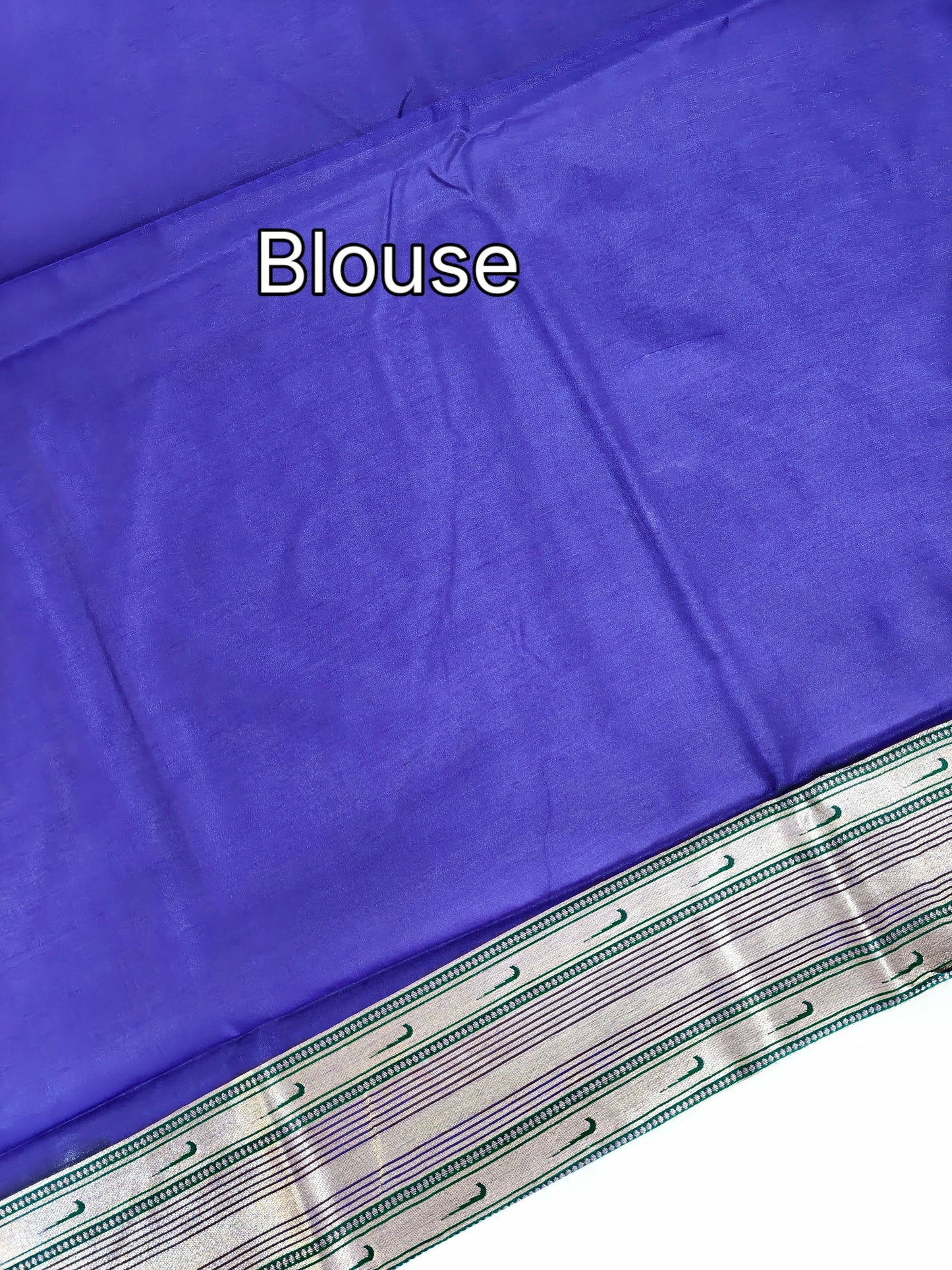 Heritage Hand-Weaving Silk Saree with Parrot Design- ROYAL BLUE
