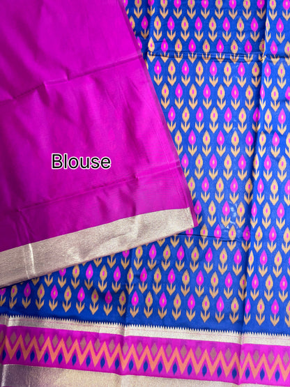 POCHAMPALLY IKKAT SILK SAREE - ROYAL BLUE