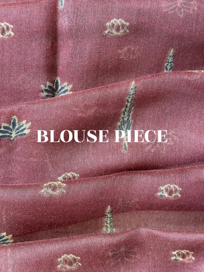 Soft Linen Cotton Zig Zag Printed Saree