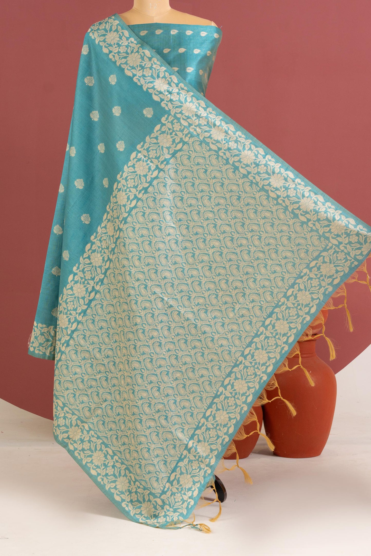 Handloom raw silk saree 101 - FIROZI