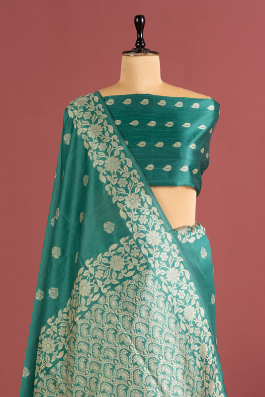 Handloom raw silk saree 101 - RAMA
