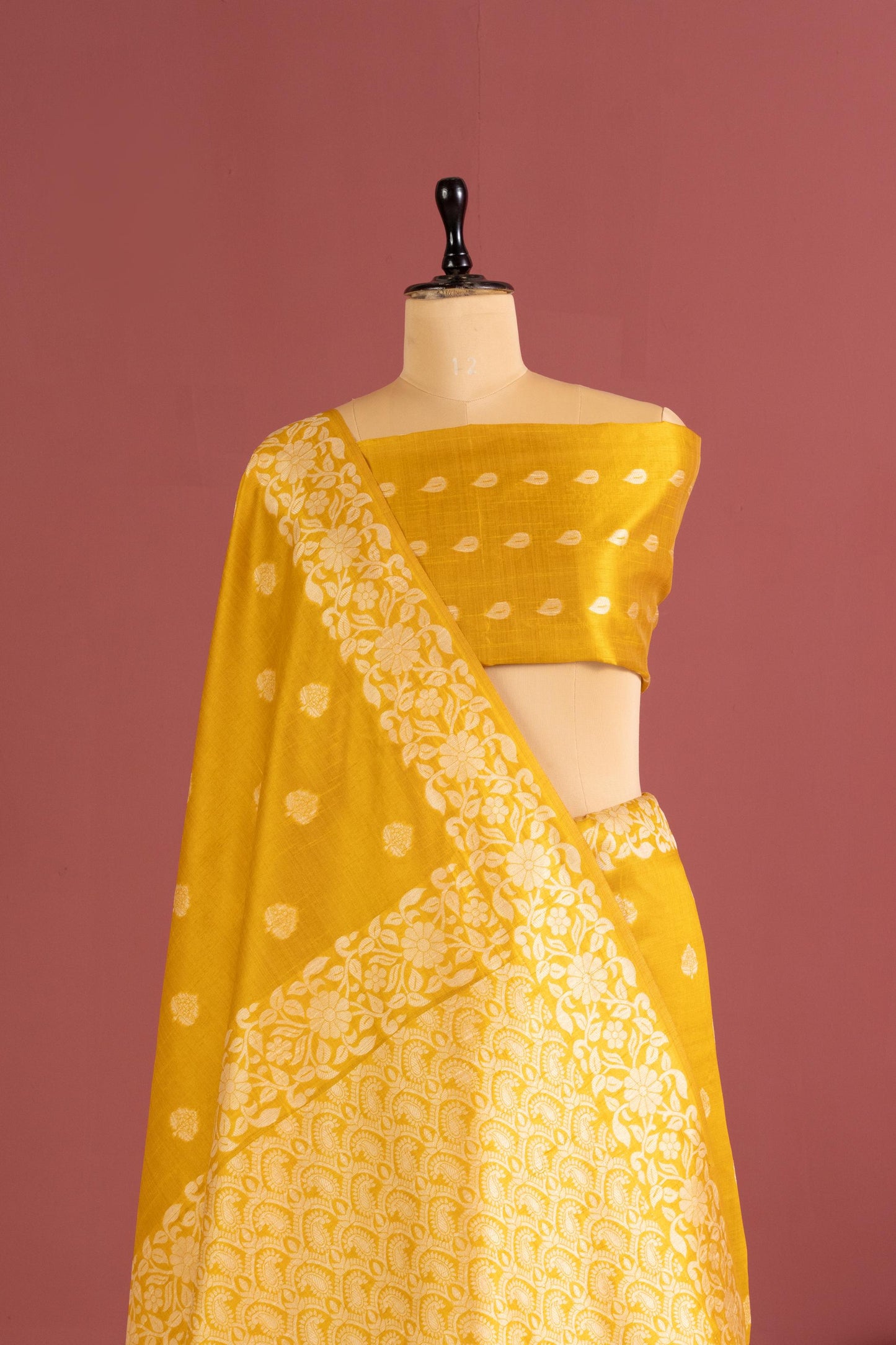 Handloom raw silk saree 101 - YELLOW