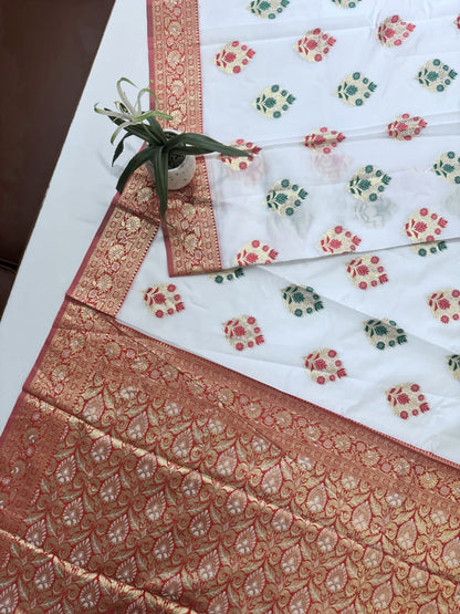 BANARASI PAITHANI  SAREE - WHITE