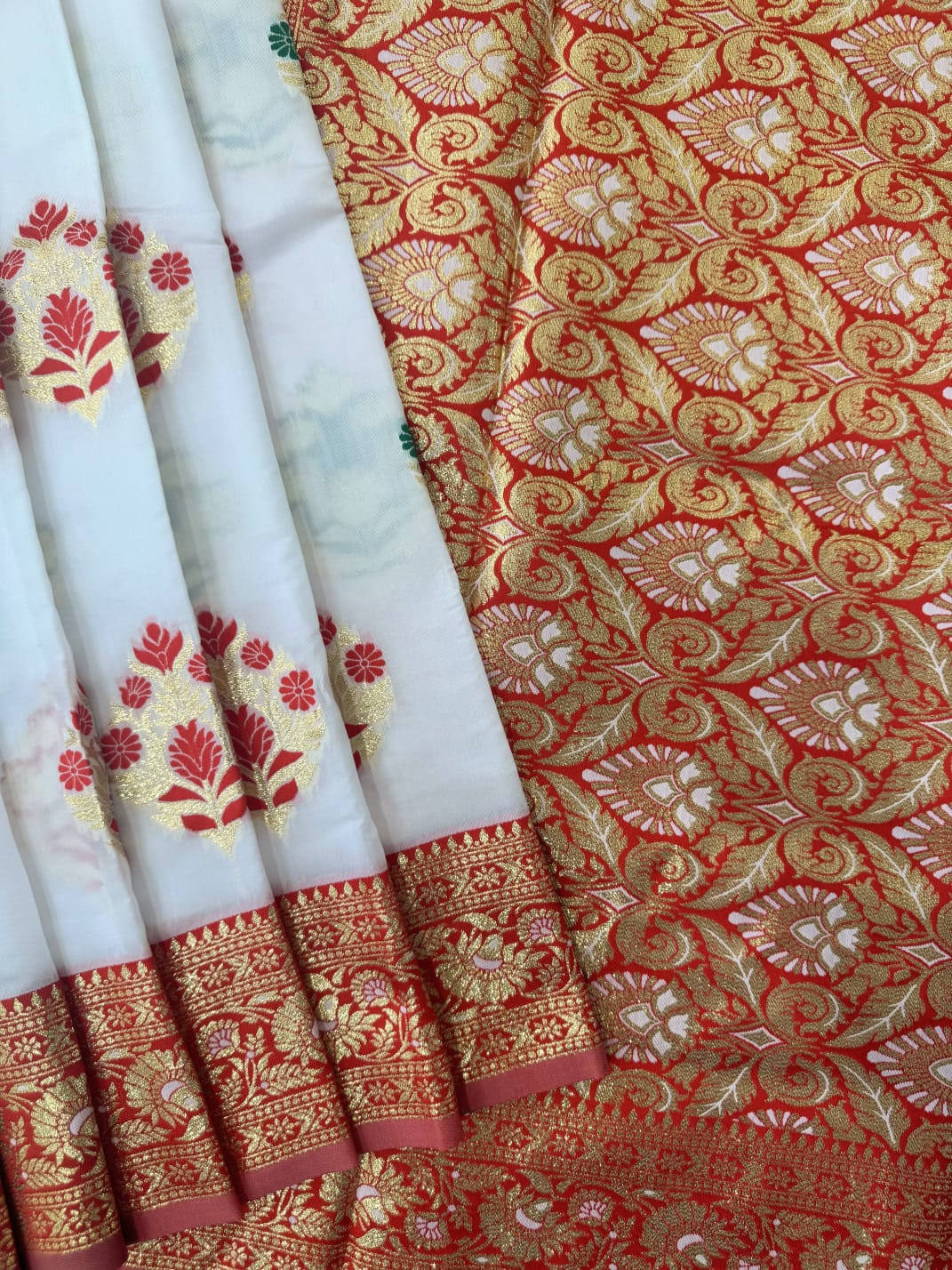 BANARASI PAITHANI  SAREE - WHITE