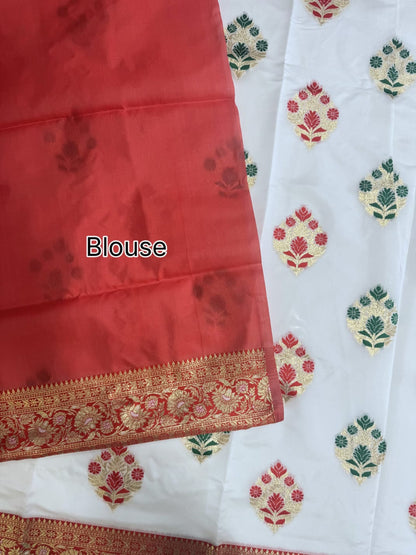 BANARASI PAITHANI  SAREE - WHITE