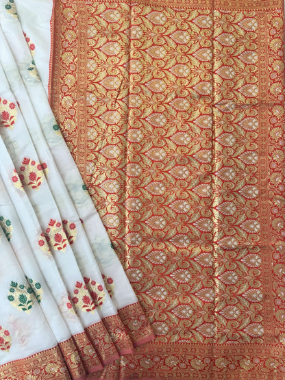 BANARASI PAITHANI  SAREE - WHITE