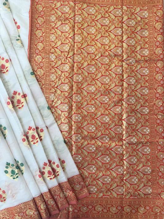BANARASI PAITHANI  SAREE - WHITE