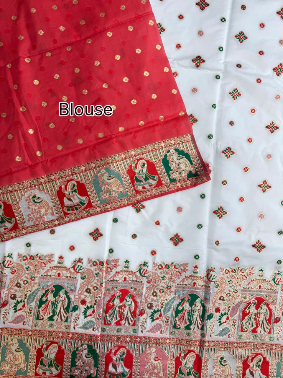 SOFT BANARASI PASHMINA  SAREE - WHITE