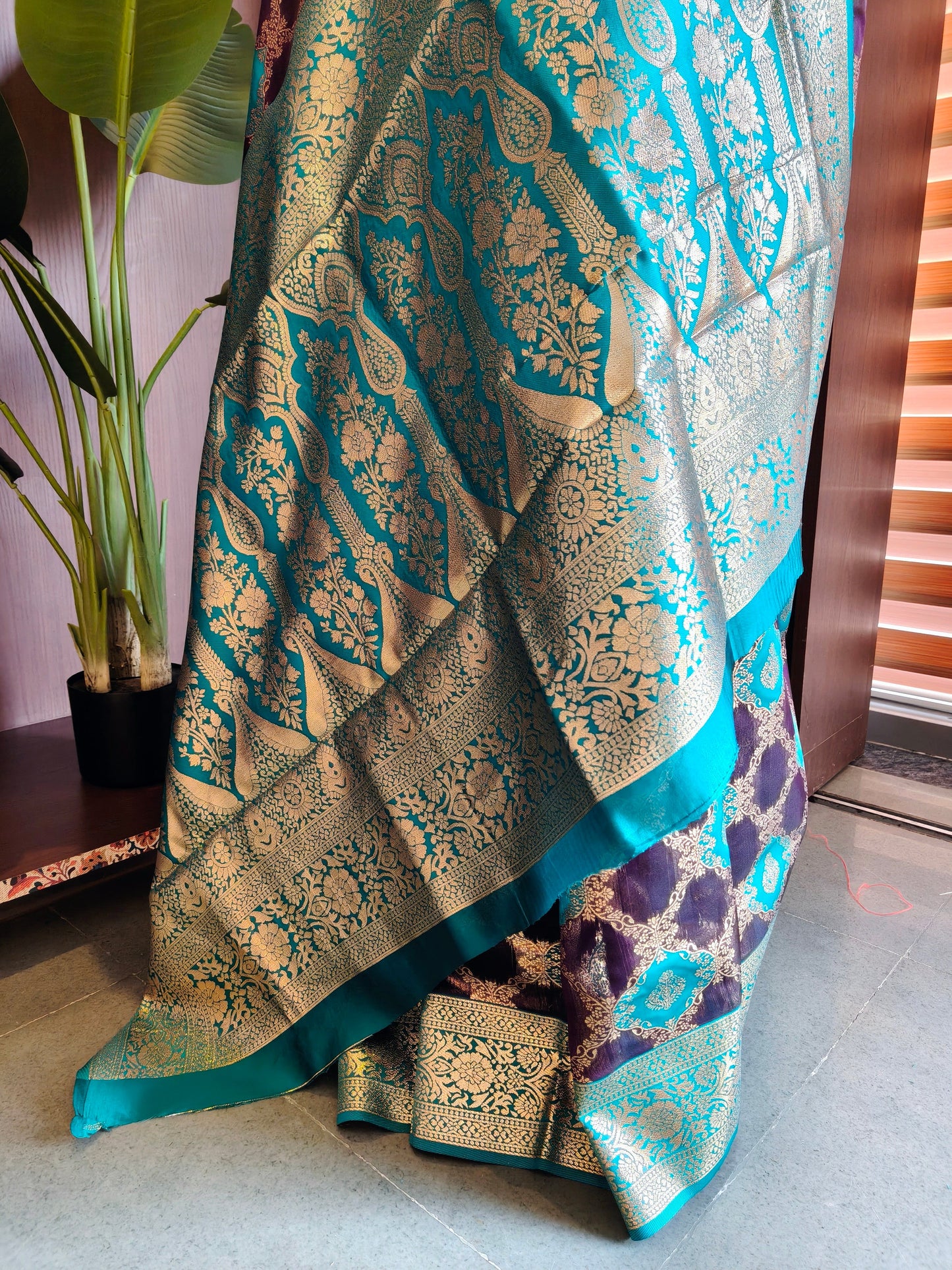 PURE SOFT BANARASI PAITHANI SILK SAREE - WINE