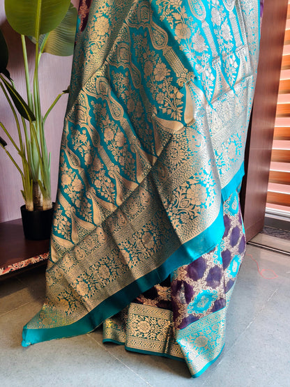 PURE SOFT BANARASI PAITHANI SILK SAREE - WINE