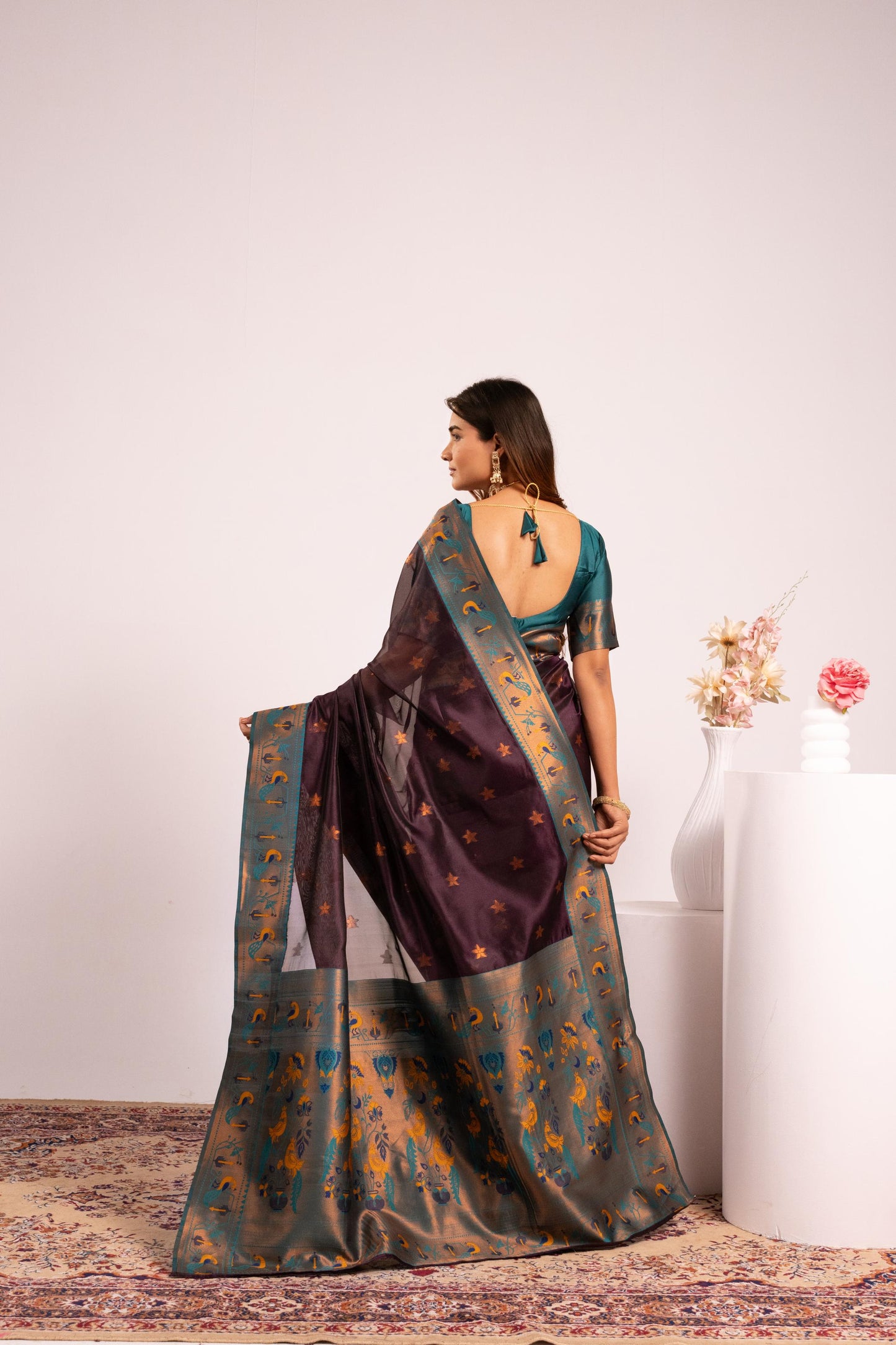 Pure Banarasi Paithani Silk Saree - WINE