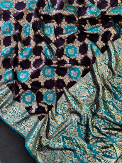 PURE SOFT BANARASI PAITHANI SILK SAREE - WINE