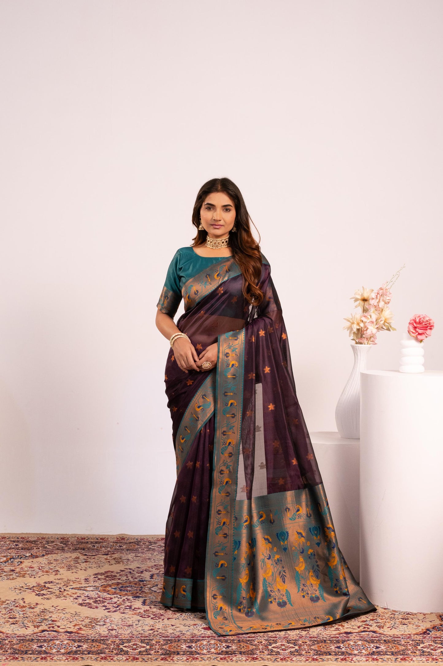 Pure Banarasi Paithani Silk Saree - WINE