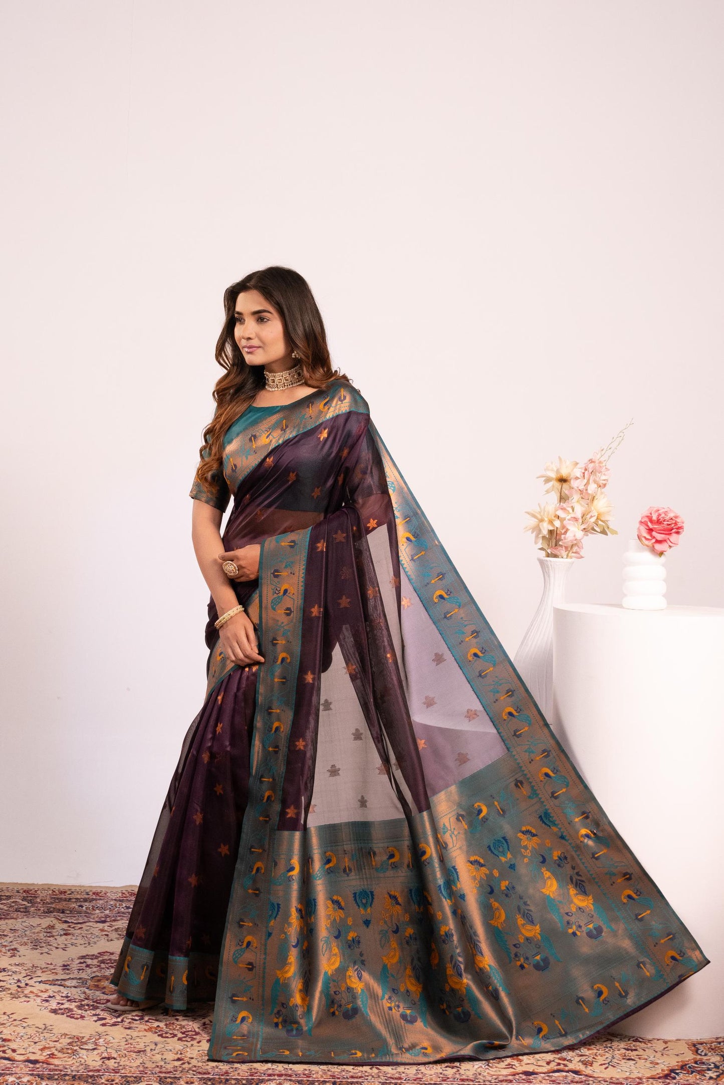 Pure Banarasi Paithani Silk Saree - WINE