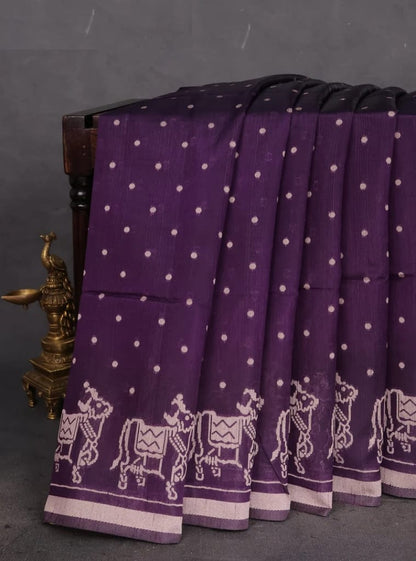 Classic Handloom Weave Saree- WINE