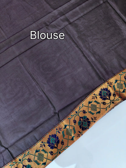 Maharashtrian Paithani Silk Saree - WINE