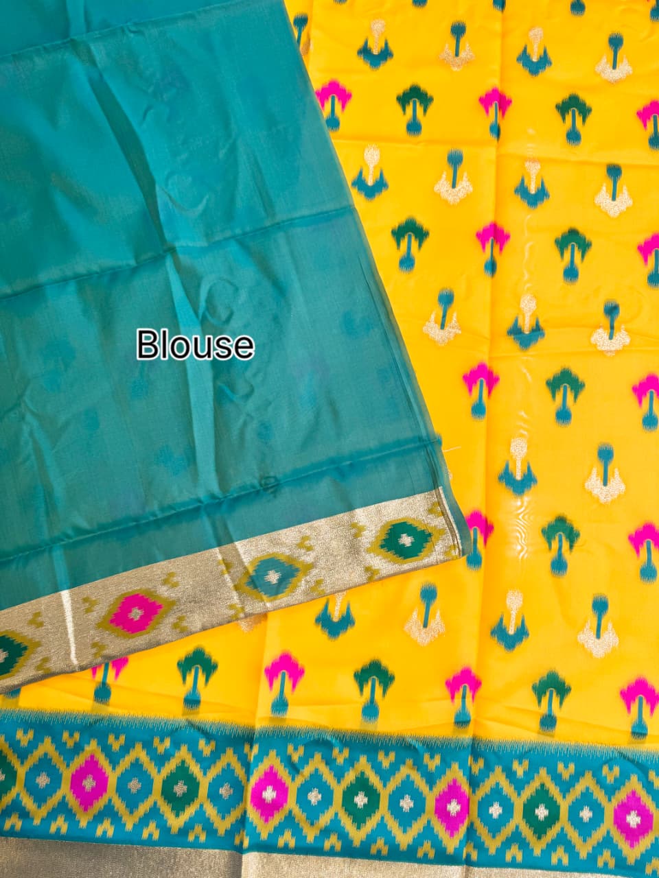 SOFT POCHAMPALLY IKKAT SILK SAREE - YELLOW