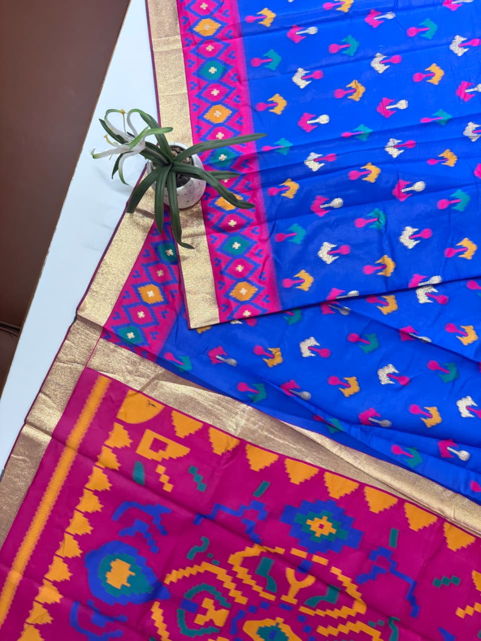SOFT POCHAMPALLY IKKAT SILK SAREE -  BLUE
