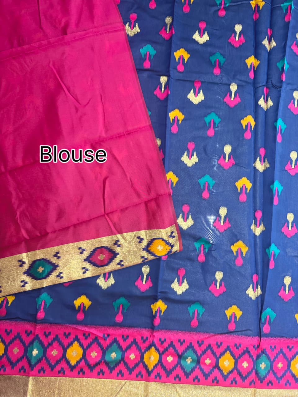 SOFT POCHAMPALLY IKKAT SILK SAREE - ROYAL BLUE