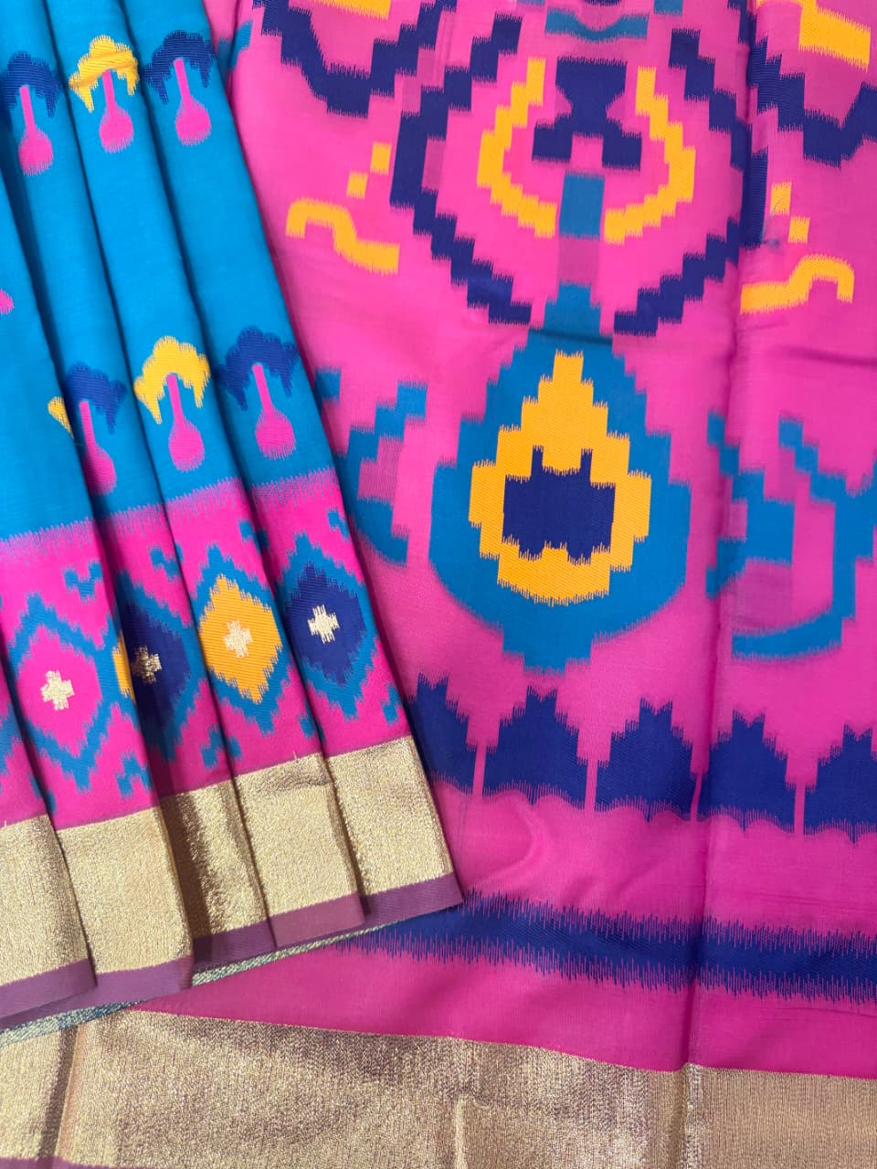 SOFT POCHAMPALLY IKKAT SILK SAREE - RAMA