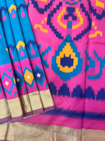 SOFT POCHAMPALLY IKKAT SILK SAREE - RAMA