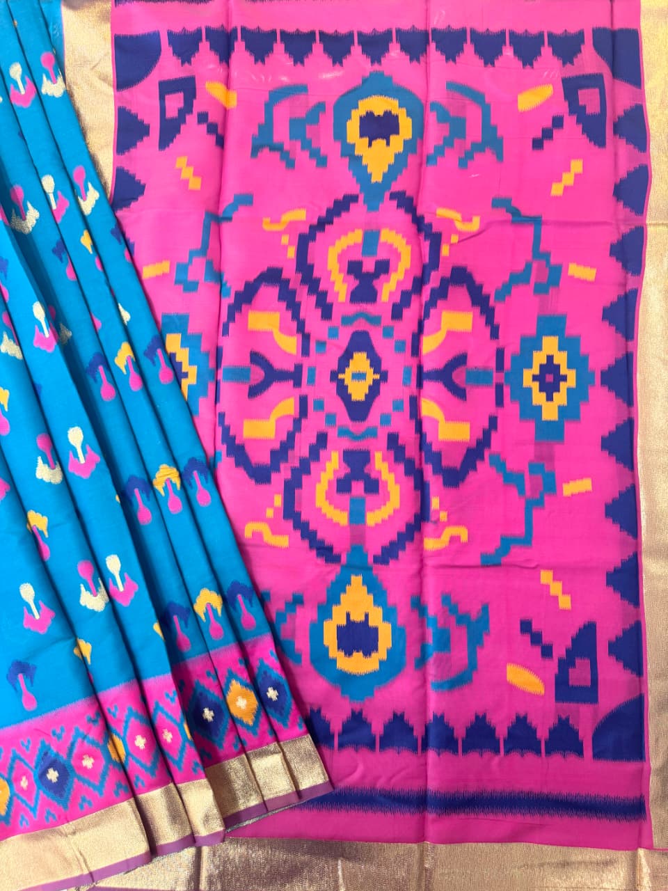 SOFT POCHAMPALLY IKKAT SILK SAREE - RAMA