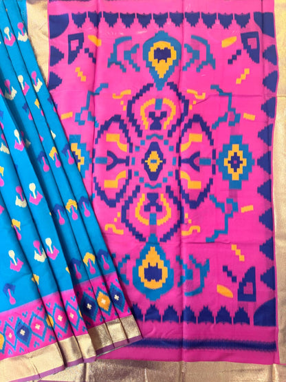 SOFT POCHAMPALLY IKKAT SILK SAREE - RAMA