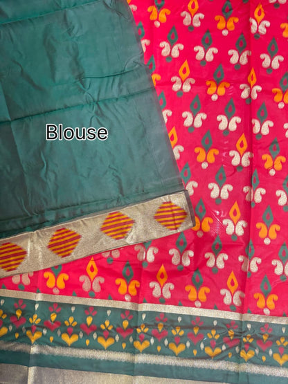 PURE SOFT POCHAMPALLY IKKAT SILK SAREE - RED