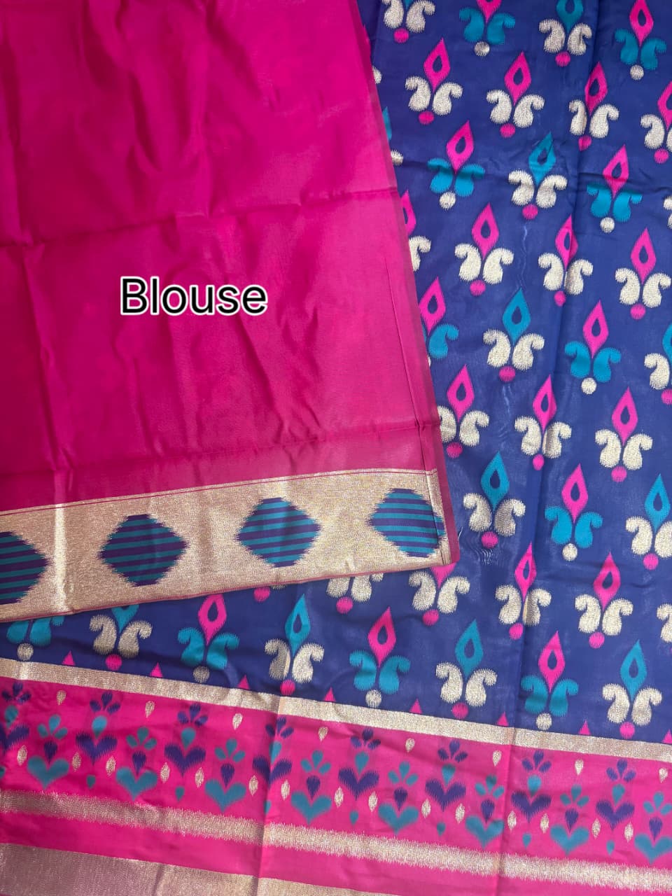 PURE SOFT POCHAMPALI IKKAT SILK SAREE -BLUE