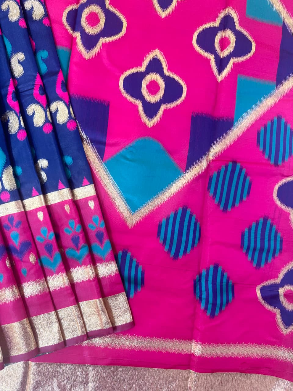 PURE SOFT POCHAMPALI IKKAT SILK SAREE -BLUE