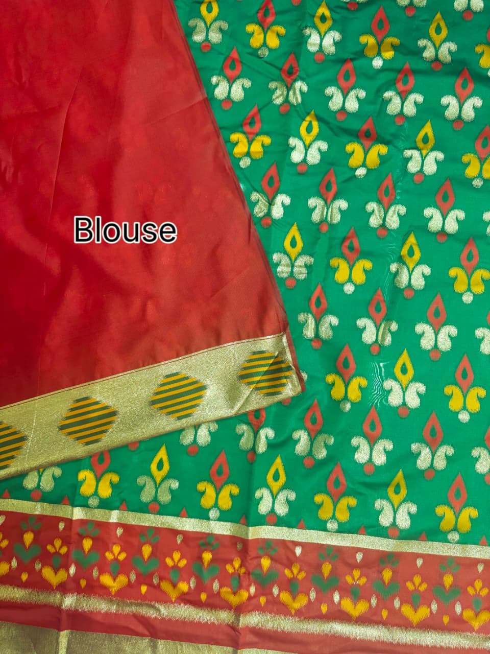 PURE SOFT POCHAMPALI IKKAT SILK SAREE -GREEN
