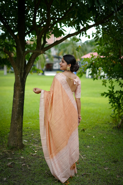 Aarita Authentic Ikkat Handloom Saree- YELLOW