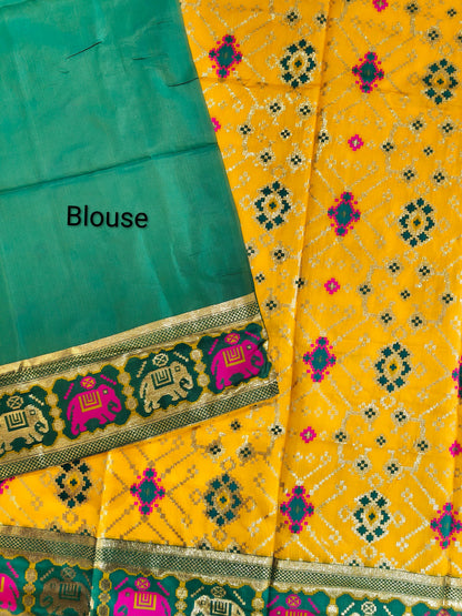 SOFT BANARASI PATOLA SAREE -  YELLOW