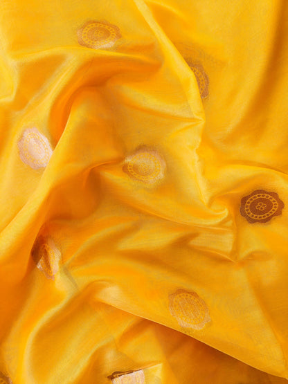 Maharashtrian Paithani Silk Saree - YELLOW